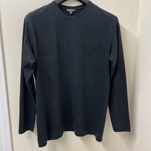 John Slim Men's 100% Cotton Black Long Sleeve Crew Neck Tee Size M